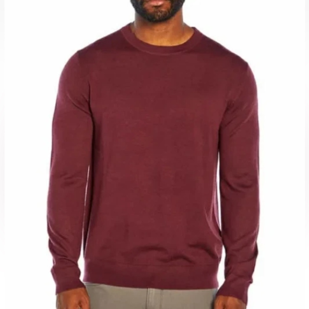 Banana Republic X Baruffa Men's Rich Maroon Crewneck Sweater-worn 1x 129 retail